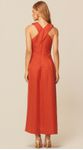 Vestido Midi sem Mangas em Linho Terracota