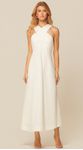 Vestido Midi sem Mangas em Linho Off 