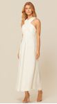 Vestido Midi sem Mangas em Linho Off 