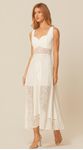 Vestido Midi Assimétrico com Renda Off