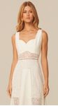Vestido Midi Assimétrico com Renda Off