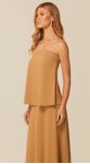 Blusa sem Alças em Malha Crepe Caramelo