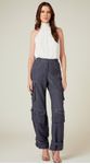 Calça Cargo Cintura Alta Azul Marinho