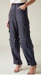 Calça Cargo Cintura Alta Azul Marinho