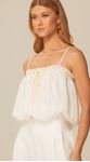Blusa Cropped Balonê com Renda Off