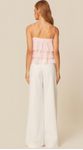 Blusa com Babados em Georgette Rosa