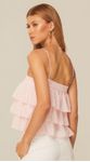 Blusa com Babados em Georgette Rosa