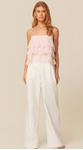 Blusa com Babados em Georgette Rosa