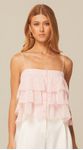 Blusa com Babados em Georgette Rosa