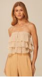 Blusa com Babados em Georgette Bege