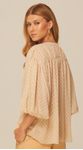 Blusa Manga Longa em Georgette Bege