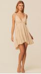 Vestido Curto Assimétrico em Georgette Bege