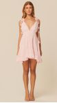 Vestido Curto Assimétrico em Georgette Rosa