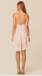 Vestido Curto Assimétrico em Georgette Rosa