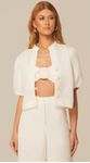 Blusa Cropped em Linho Off