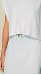 Blusa Cropped em Alfaiataria Azul Claro