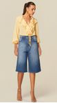 Bermuda Jeans Escuro Cintura Alta 