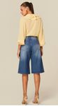 Bermuda Jeans Escuro Cintura Alta 