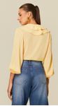 Blusa Manga Longa com Babados Amarelo 