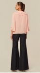 Blusa Manga Longa com Babados Rosa