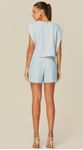 Short Saia em Alfaiataria Azul Claro