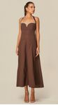 Vestido Midi em Linho Marrom