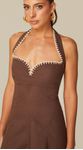 Vestido Midi em Linho Marrom
