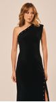 Vestido Midi Assimétrico em Malha Preto