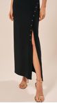 Vestido Midi Assimétrico em Malha Preto