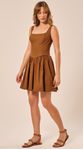 Vestido Curto Corselet Castanho Escuro
