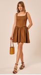Vestido Curto Corselet Castanho Escuro