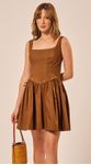 Vestido Curto Corselet Castanho Escuro