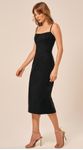 Vestido Midi Estruturado em Alfaiataria Preto