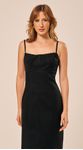Vestido Midi Estruturado em Alfaiataria Preto