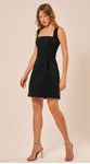 Vestido Curto com Pala em Alfaiataria Preto 