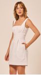 Vestido Curto com Pala em Alfaiataria Branco
