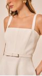 Blusa Peplum com Cinto em Alfaiataria Off