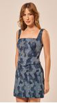 Corset em Jeans Jacquard Azul 