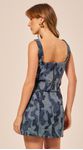 Corset em Jeans Jacquard Azul 