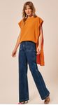 Blusa sem Mangas Assimétrica Laranja