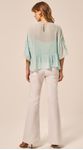 Blusa Manga 3/4 com Babado Verde Claro