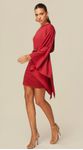 Vestido Curto Assimétrico em Malha Vermelho