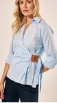 Camisa Manga 3/4 Azul Claro