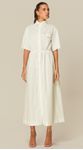 Vestido Midi Manga Curta Branco