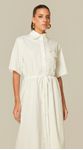 Vestido Midi Manga Curta Branco