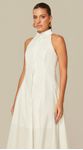 Vestido Midi com Gola Branco