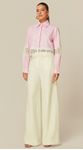 Camisa Cropped com Guipir Rosa