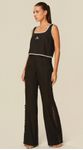Blusa Cropped com Detalhe em Crochê Preto
