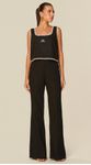 Blusa Cropped com Detalhe em Crochê Preto