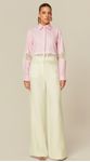 Camisa Cropped com Guipir Rosa